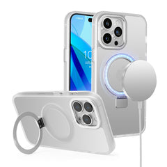 iPhone 15 Plus Metal Chrome Kickstand [Magnetic Circle] Shockproof Matching Camera Hybrid