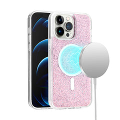 iPhone 15 Plus Epoxy Glitter [Magnetic Circle] ShockProof Hybrid 2.5mm Thick