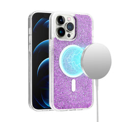 iPhone 15 Plus Epoxy Glitter [Magnetic Circle] ShockProof Hybrid 2.5mm Thick