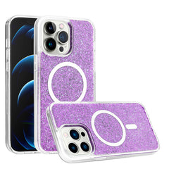 iPhone 15 Plus Epoxy Glitter [Magnetic Circle] ShockProof Hybrid 2.5mm Thick