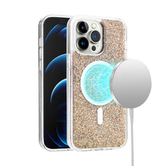 iPhone 15 Plus Epoxy Glitter [Magnetic Circle] ShockProof Hybrid 2.5mm Thick