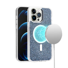 iPhone 15 Plus Epoxy Glitter [Magnetic Circle] ShockProof Hybrid 2.5mm Thick