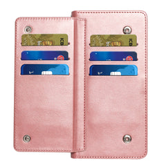 iPhone 15 Plus Wallet Premium PU Vegan Leather ID Multiple Card Holder Money with Strap