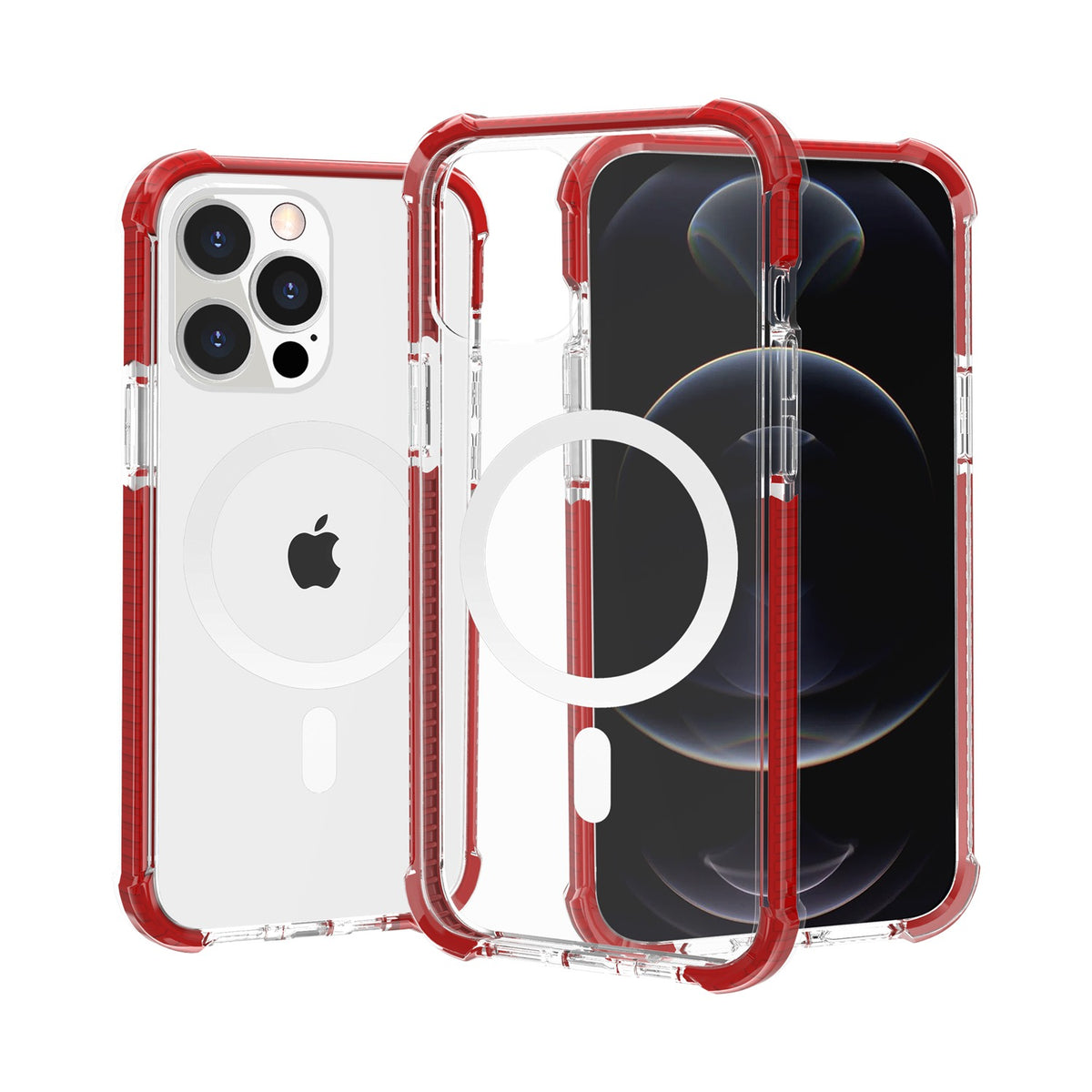 iPhone 15 Plus Acrylic [Magnetic Circle] Tough 2.5mm Transparent ShockProof Hybrid