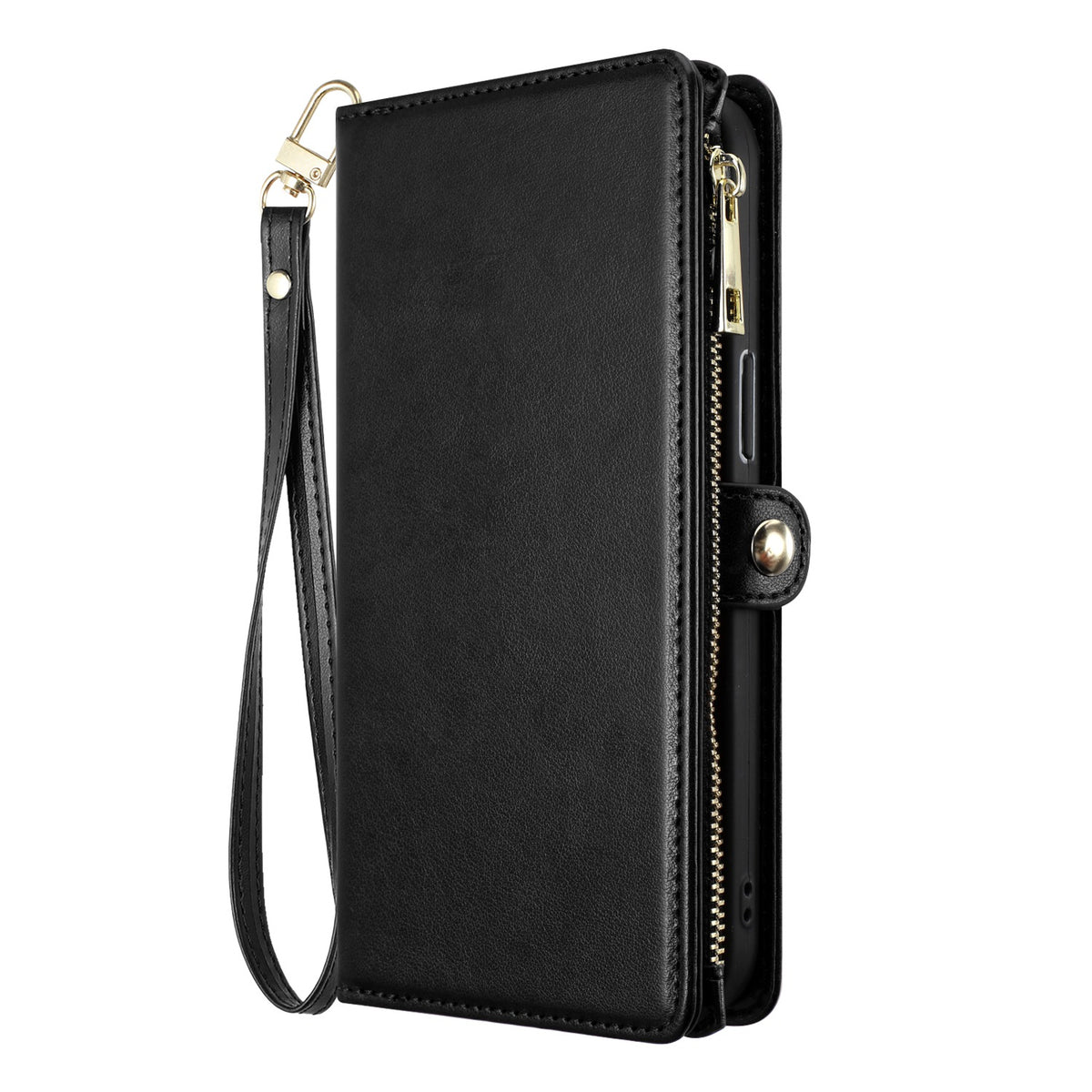 iPhone 15 Plus Purse Style Wallet Card ID Money Holder with Zip containing Long & Short Lanyard