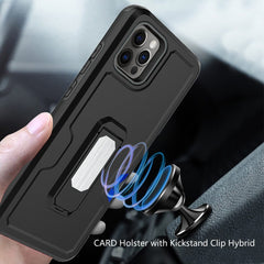 iPhone 15 Pro CARD Holster with Kickstand Clip Hybrid Case Cover