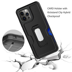 iPhone 15 Pro CARD Holster with Kickstand Clip Hybrid Case Cover