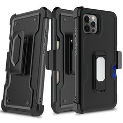 iPhone 15 Pro CARD Holster with Kickstand Clip Hybrid Case Cover