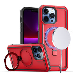 iP15 Pro Max Aligned [Magnetic Circle] Kickstand Tough Strong ShockProof Hybrid Case