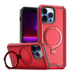 iP15 Pro Max Aligned [Magnetic Circle] Kickstand Tough Strong ShockProof Hybrid Case