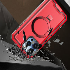 iP15 Pro Max Aligned [Magnetic Circle] Kickstand Tough Strong ShockProof Hybrid Case