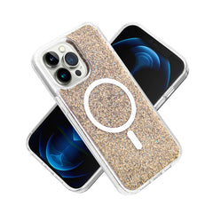 iPhone 15 Pro Epoxy Glitter [Magnetic Circle] ShockProof Hybrid 2.5mm Thick