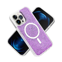 iPhone 15 Pro Epoxy Glitter [Magnetic Circle] ShockProof Hybrid 2.5mm Thick