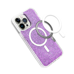 iPhone 15 Pro Epoxy Glitter [Magnetic Circle] ShockProof Hybrid 2.5mm Thick