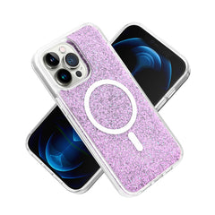 iPhone 15 Pro Epoxy Glitter [Magnetic Circle] ShockProof Hybrid 2.5mm Thick