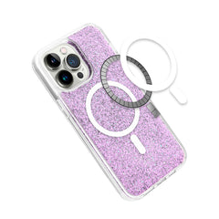 iPhone 15 Pro Epoxy Glitter [Magnetic Circle] ShockProof Hybrid 2.5mm Thick