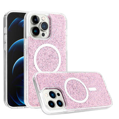 iPhone 15 Epoxy Glitter [Magnetic Circle] ShockProof Hybrid 2.5mm Thick