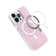 iPhone 15 Pro Epoxy Glitter [Magnetic Circle] ShockProof Hybrid 2.5mm Thick