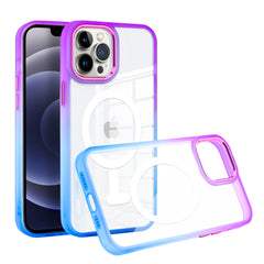 iPhone 15 Radiant Two Tone [Magnetic Circle] ShockProof Transparent Thick Transparent [Magnetic Circle] Shockproof Hybrid - Purple/Blue