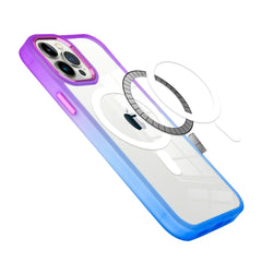 iPhone 15 Radiant Two Tone [Magnetic Circle] ShockProof Transparent Thick Transparent [Magnetic Circle] Shockproof Hybrid - Purple/Blue