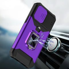 iPhone 15 Pro Multi-Functional Card Magnetic Ring Stand Hybrid Camera Case Cover