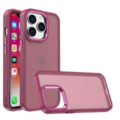 iP15 Pro Max Polished Oil Thick Acrylic Metal Button Hybrid Case Cover