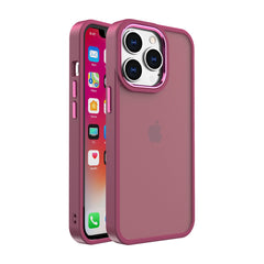 iP15 Pro Max Polished Oil Thick Acrylic Metal Button Hybrid Case Cover