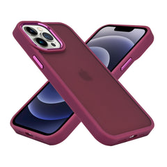 iP15 Pro Max Polished Oil Thick Acrylic Metal Button Hybrid Case Cover