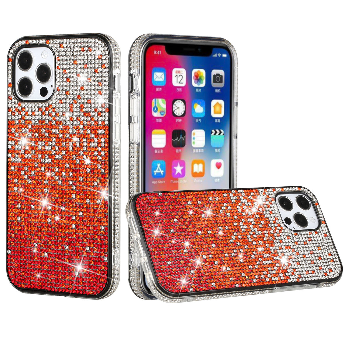 iPhone 15 Pro Party Diamond Bumper Bling Hybrid Case Cover