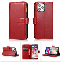 iPhone 15 Pro Luxury Wallet Card ID Zipper Money Holder Case Cover