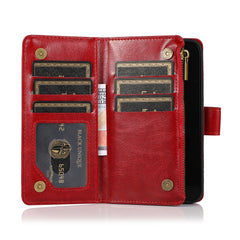 iPhone 15 Pro Luxury Wallet Card ID Zipper Money Holder Case Cover