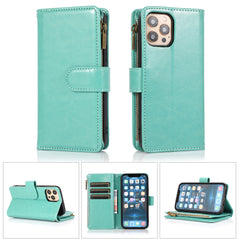 iPhone 15 Luxury Wallet Card ID Zipper Money Holder Case Cover