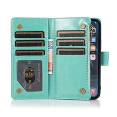 iPhone 15 Luxury Wallet Card ID Zipper Money Holder Case Cover