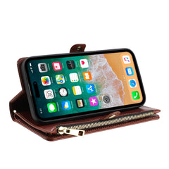 iPhone 15 Pro Purse Style Wallet Card ID Money Holder with Zip containing Long & Short Lanyard