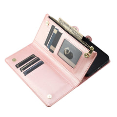 iPhone 15 Pro Purse Style Wallet Card ID Money Holder with Zip containing Long & Short Lanyard