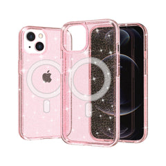 iPhone 15 Glitter Ultra [Magnetic Circle] Thick 3mm Transparent Hybrid