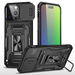 iP15 Pro Max Utter Tough Metal Ring Movable Camera Window Hybrid Case Cover