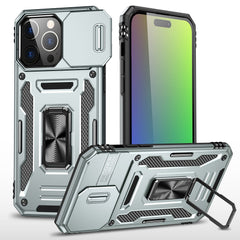 iP15 Pro Max Utter Tough Metal Ring Movable Camera Window Hybrid Case Cover